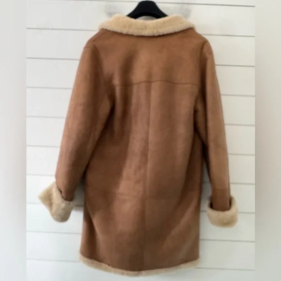 Shearling Reversible Coat with Detachable hood Size 10 Vintage - Picture 3 of 17